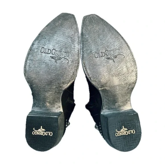 OLD GRINGO Kellie 18” L3095-1 Studded Knee High Cowboy Western Black Boots - Picture 6 of 7